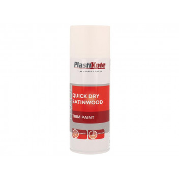 PlastiKote Trade Quick Dry Trim Spray Satinwood White 400ml