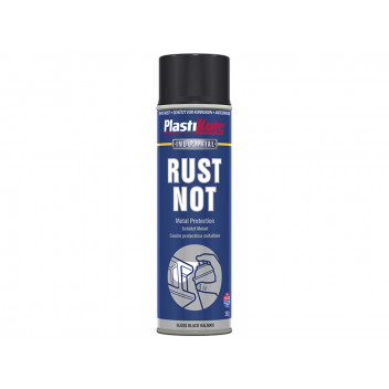 PlastiKote Rust Not Spray Gloss Black 500ml