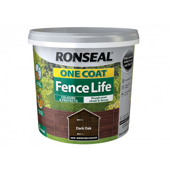 Ronseal One Coat Fence Life Dark Oak 5 litre