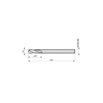 2.5mm HSS Straight Shank Sheet Metal Drill (A123S) FL 14mm OAL 43mm