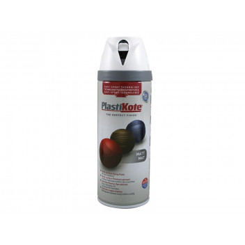 PlastiKote Twist & Spray Matt Pure Brilliant White 400ml