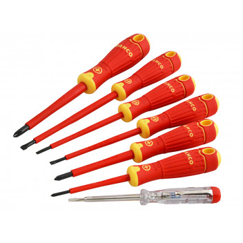 Bahco BAHCOFIT Insulated Screwdriver Set, 7 Piece SL/PH