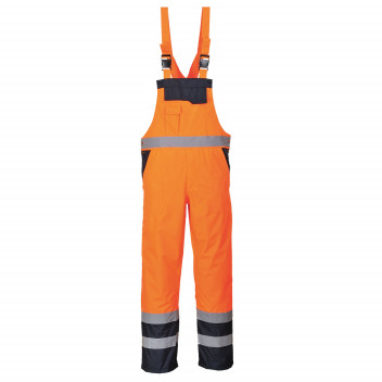 S489 Contrast Bib & Brace - Lined Orange XL