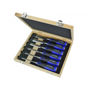 Faithfull Soft Grip Chisel Set + Storage Box, 6 Piece