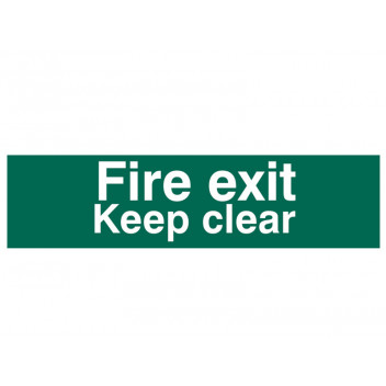 Scan Fire Exit Keep Clear Text Only - PVC 200 x 50mm