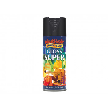 PlastiKote Gloss Super Spray Black 400ml