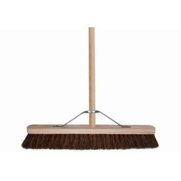 Broom complete with Handle Stiff Bassine Bristle 24 inch