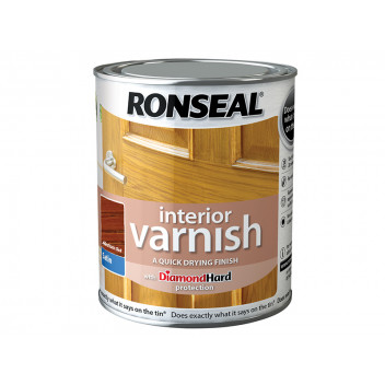 Ronseal Interior Varnish Quick Dry Satin Medium Oak 750ml