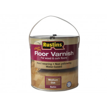 Rustins Quick Dry Coloured Floor Varnish Medium Oak 2.5 litre