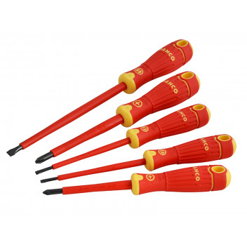 Bahco BAHCOFIT Insulated Screwdriver Set, 5 Piece SL/PZ