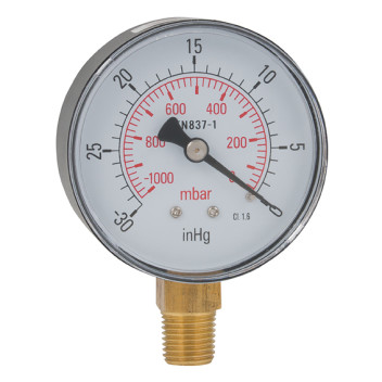 1/4\"BSPT 63MM VACUUM BOTOM CNNCT GAUGE