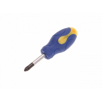 Faithfull Soft Grip Stubby Screwdriver Pozidriv Tip PZ2 x 38mm