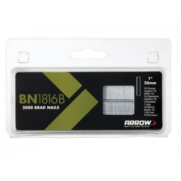 Arrow BN1816B Brad Nails 25mm Brown Head Pack 2000