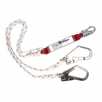 FP25 Double Lanyard With Shock Absorber White