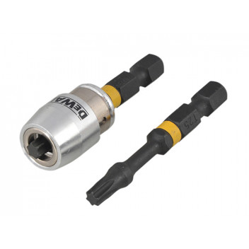 DEWALT Impact Torsion Bits TX25 x 50mm (x2) and Magnetic Screwlock Sleeve