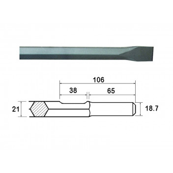 Faithfull Kango Shank Chisel 25 x 450mm (914119)