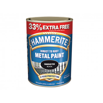 Hammerite Direct to Rust Smooth Finish Metal Paint Silver 750ml + 33%