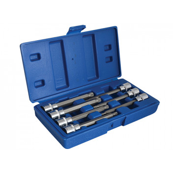 BlueSpot Tools 3/8in Drive Extra Long Spline Socket Bit Set, 7 Piece