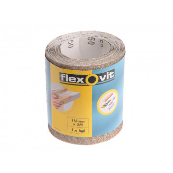 Flexovit General Purpose Sanding Roll 115mm x 5m Medium 120G