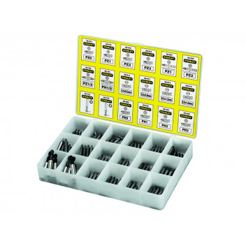 Stanley Tools Insert Bits & Magnetic Bit Holders Assorted Tray, 200 Piece