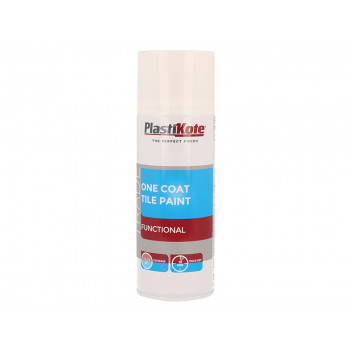 PlastiKote Trade One Coat Spray Tile Paint Gloss White 400ml