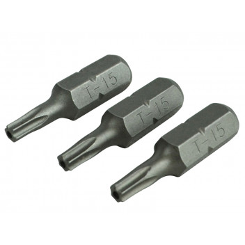 Faithfull Security S2 Grade Steel Screwdriver Bits T15S x 25mm (Pack 3)