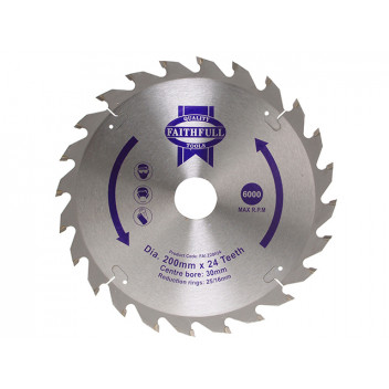 Faithfull TCT Circular Saw Blade 200 x 30mm x 24T POS