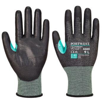 A660 CS Cut E18 PU Black Glove Large