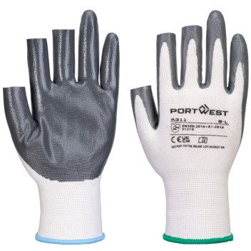 A311 - Grip 13 Nitrile 3 Fingerless Gloves (Pack of 12) Large