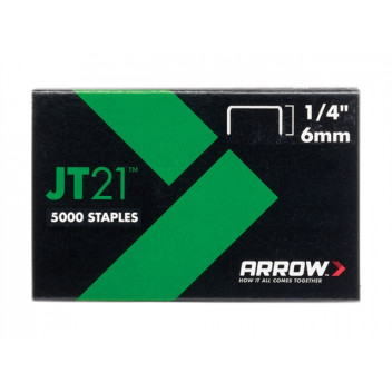 Arrow JT21 T27 Staples 6mm (1/4in) Box 5000