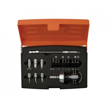 Bahco 808050S-18 Stubby Ratchet Screwdriver Set, 18 Piece