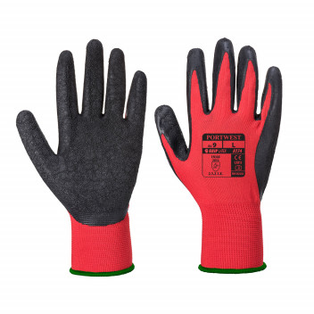 A174 Flex Grip Latex Glove Red/Black Medium