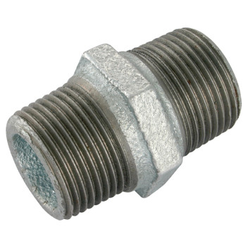 3/8\" BSPT MALE HEX NIPPLE GALVANISED GF280G