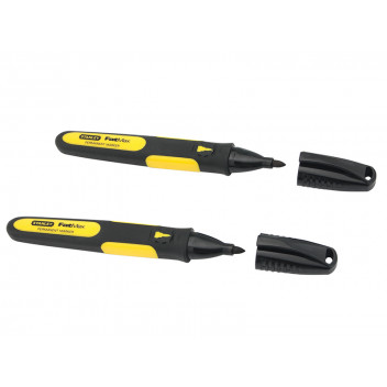 Stanley Tools Fine Tip Marker Black (Pack 2)