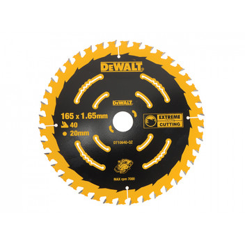 DEWALT Cordless Extreme Framing Circular Saw Blade 165 x 20mm x 40T