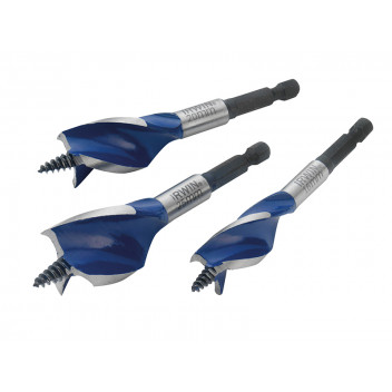IRWIN Blue Groove 6X Stubby Wood Bit Set, 3 Piece 16-25mm