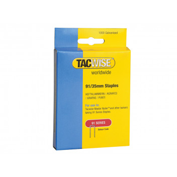 Tacwise 91 Narrow Crown Staples 35mm - Electric Tackers Pack 1000