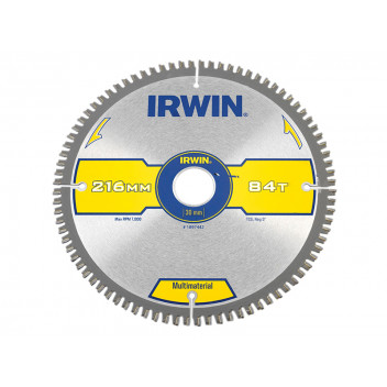 IRWIN Multi Material Circular Saw Blade 216 x 30mm x 84T TCG