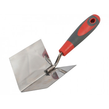 Faithfull Internal Corner Trowel Stainless Steel Soft Grip Handle 4 x 3 x 3in