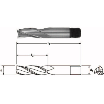 Supermills - Long Series 3 Flute - Screwed Shank Imperial 1/8