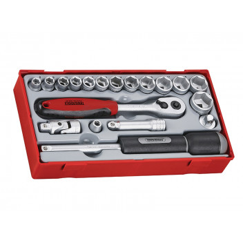 Teng TT3819 Regular Metric Socket Set, 19 Piece - 3/8in Drive