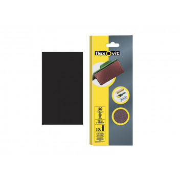 Flexovit 1/2 Sanding Sheets Orbital Plain Fine 120 Grit (Pack of 10)