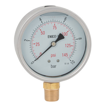 1/2\"BSPT 100MM HVY DTY BTM GAUG 0-232PSI