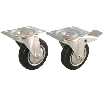 75MM SWIVEL CASTOR PLATE FTG - BLACK