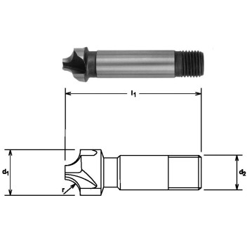 Corner Rounding Cutters Screwed Shank Metric 2.00
