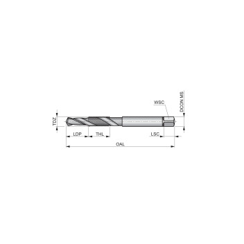 M4 x 0.70mm HSS Metric Combination Drill Tap (E650) OAL 65mm
