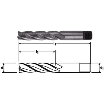 End Mills - Long Series Screwed Shank Metric 14