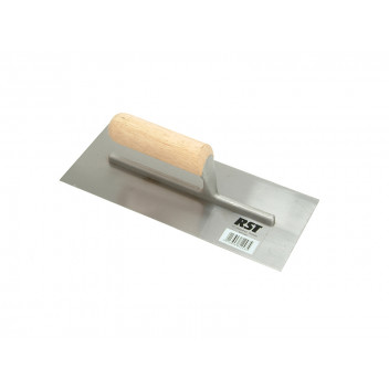 R.S.T. Plasterer\'s Finishing Trowel Straight Wooden Handle 11 x 4.1/2in