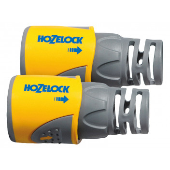 Hozelock 2050 Hose End Connector Plus for 12.5-15mm (1/2-5/8in) Hose (Twin Pack)