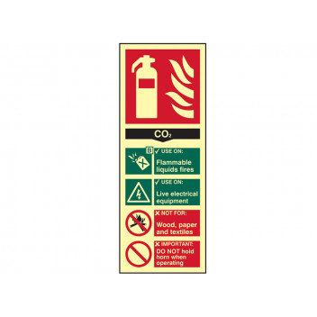 Scan Fire Extinguisher Composite CO2 - Photoluminescent 75 x 200mm